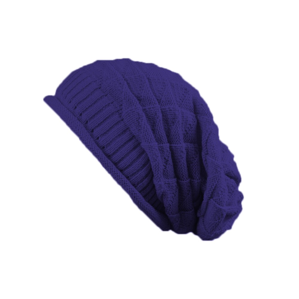 Koreaanse wintermutsen voor dames, heren, oversized slouchy twist hoed, dikke warme mutsen, heren casual gebreide muts: Marine