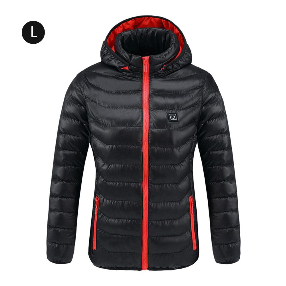 Chaqueta térmica eléctrica de grafeno para exteriores, abrigo de invierno de fibra de carbono con calefacción USB de temperatura constante: Red / L