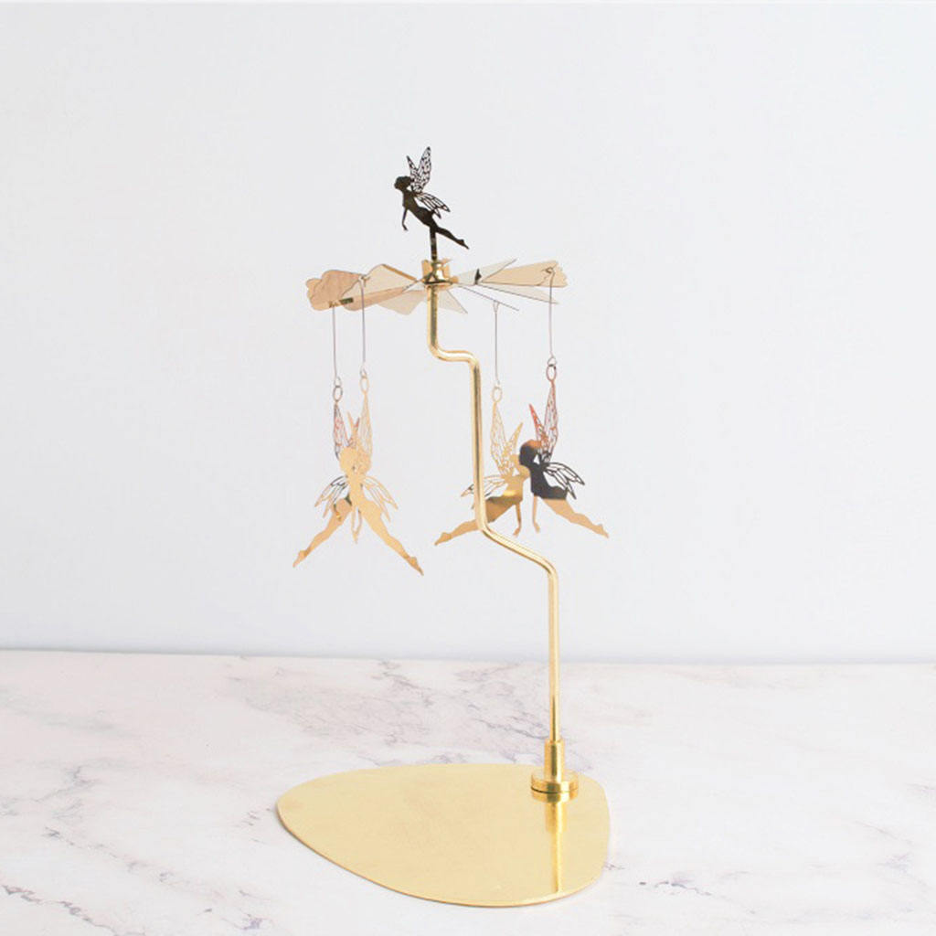 Bougeoir rotatif carrousel de noël, porte-bougie, support pour maison, anniversaire, mariage, décorations de Table: Fairy