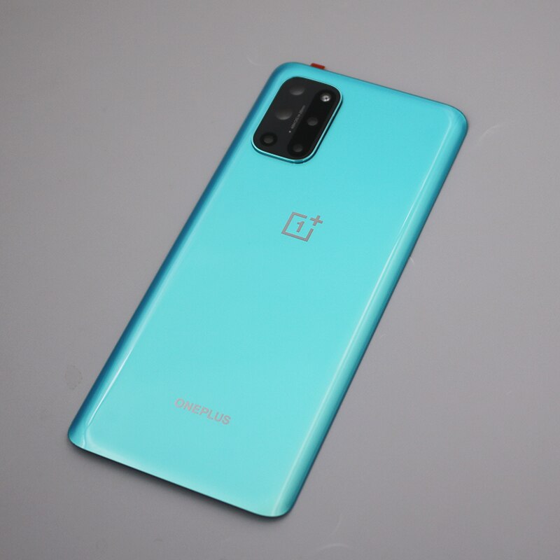 Originalt oneplus batteri bakdeksel glass bakdør kabinett panel deksel telefon erstatning for en pluss 1+ 8t 8 t med kameralinse: Matt grønn