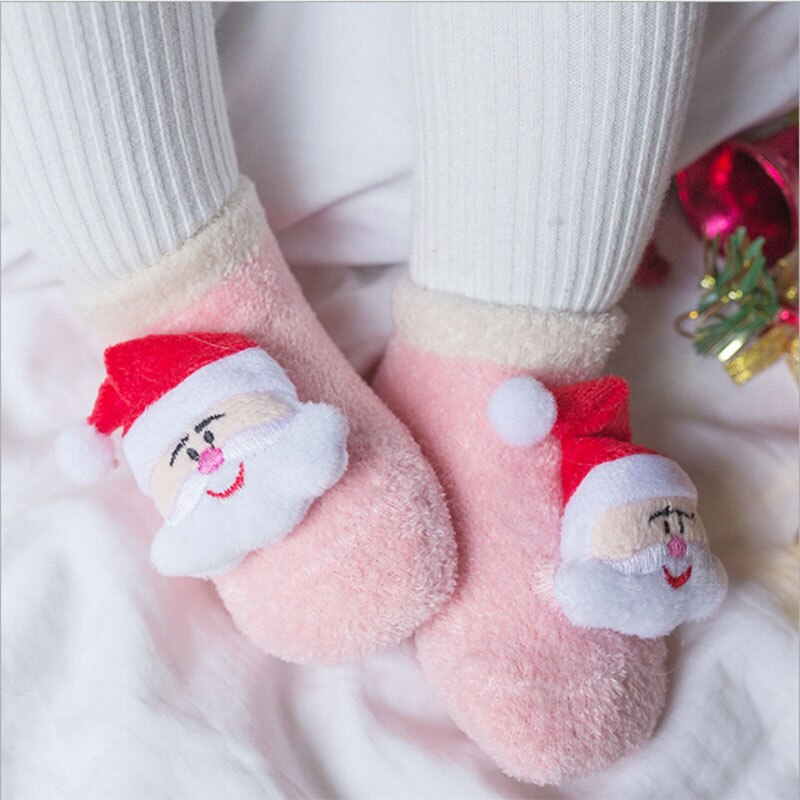 1 Paar Baby Kids Sokken Casual Winter Kerst Sokken David &#39;S Herten Sokken Katoen Cartoon Warm Houden Meisjes Jongens Sokken kerstcadeau