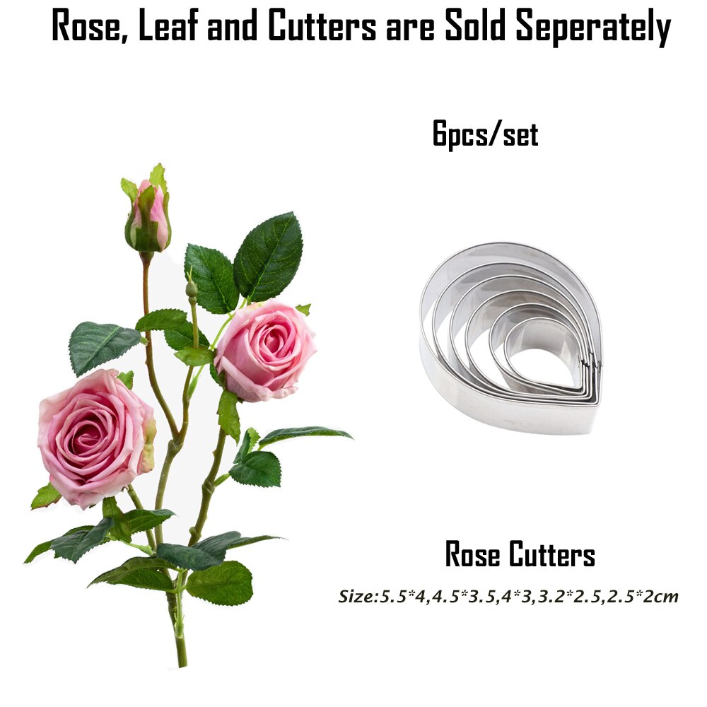 Rose Flower Petal Silicone Mold Form Cake Decorating Tools Fondant Sugarcraft Gumpaste Chocolate Baking Clay LeafMould M2882: C