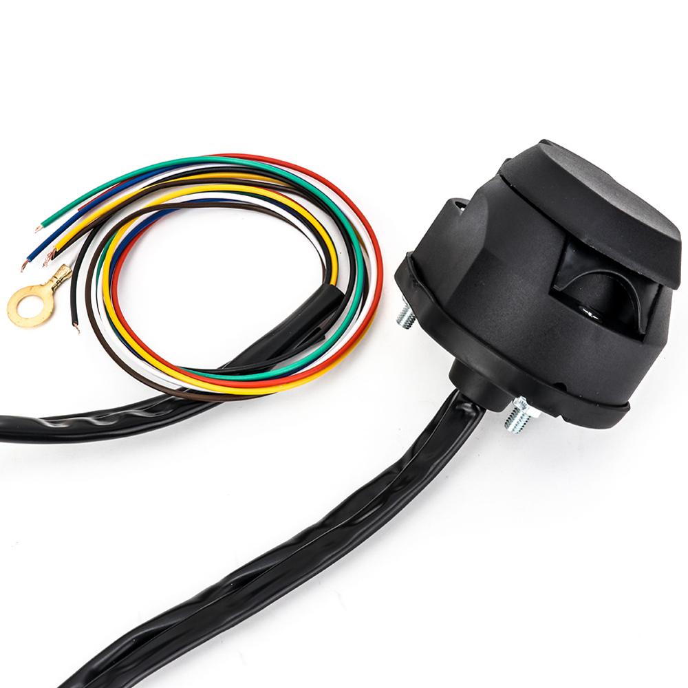 Tirol-boîte à prise de remorque à 7 broches en PVC, étanche avec câble de 1.5m, connecteur de remorque Europe 12V,
