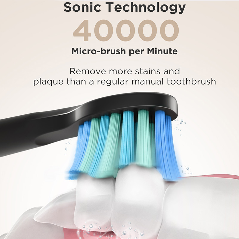 Fairywill Elektrische Zahnbürste Schall- D3 USB Ladung Zahnbürsten Wasserdicht 3 BrushHeads 1 Interdentalbürste Niedrigen Batterie Anzeige