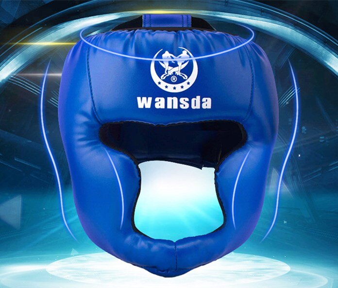 Einstellbare Geschlossen Typ Boxen Helm Kopfschutz für Taekwondo Karate Tai Kickboxen Wettbewerb Ausbildung Boxen Helm: Blau / Erwachsene Stil
