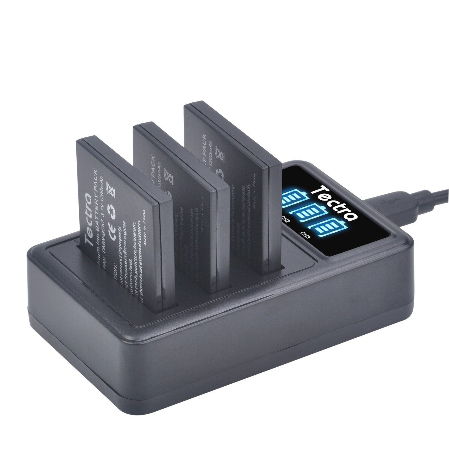 DMW-BCK7 Batterie + LED USB Chargeur pour DMW BCK7E BCK7PP NCA-YN101G Panasonic Lumix DMC-FH25 FH27 FP5 FP7 FS16 FS22 FS35 FS37 S1