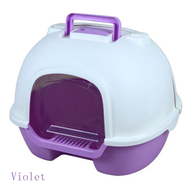 Bac à litière Anti-éclaboussures pour chat | Poêle pour animaux domestiques, plateau avec cuillère pour chat, maison de nettoyage des chats en plastique: Rouge
