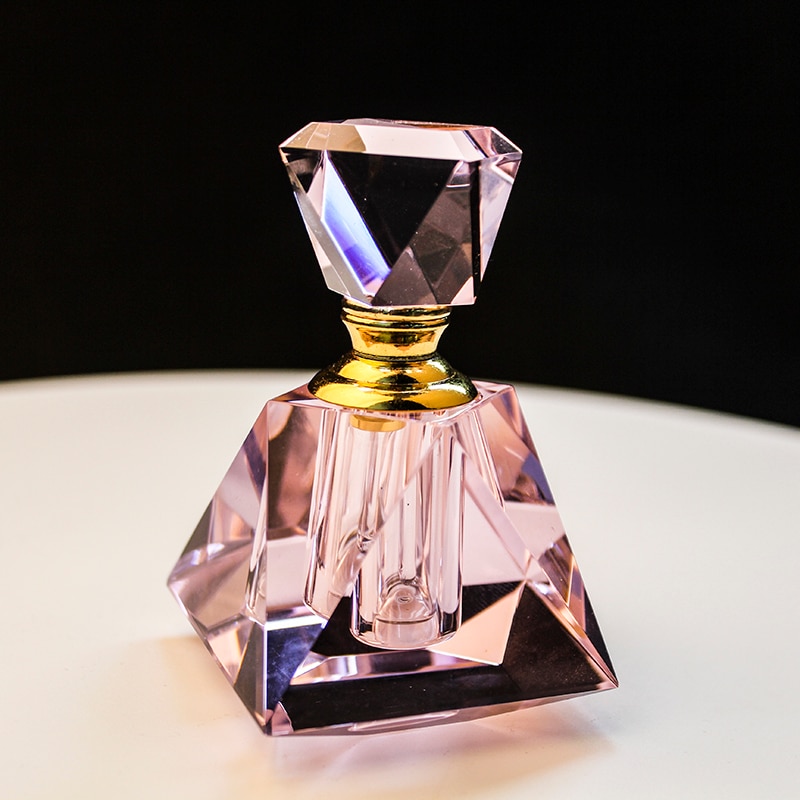 Vintage Stijlen 3 Ml Luxe Piramide Vorm Roze Kristal Parfum Flessen Home Decoratie Fles Bruiloft Favorsvalentine