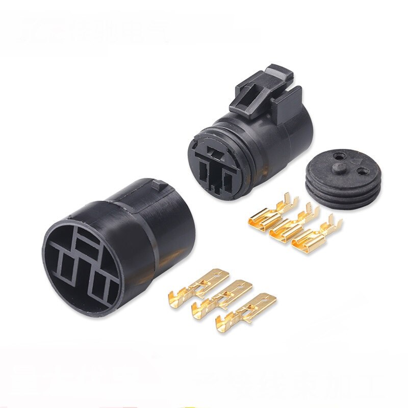 100Sets 3 Pin Male Female Round Alternator Plug Waterproof Wiring Harness Connector For 90980-10341 90980-11491