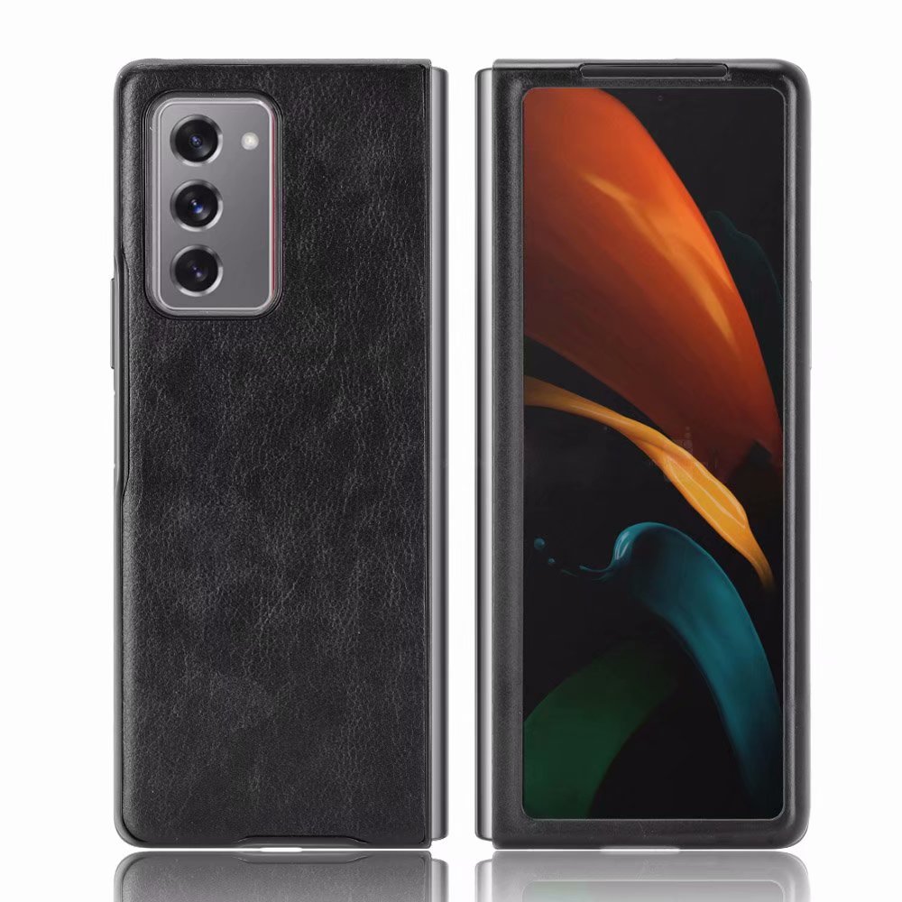 For samsung galaxy z fold 2 -deksel litchi striae hardt pc-deksel til samsung galaxy z fold 2 5g- deksel støtsikre coques