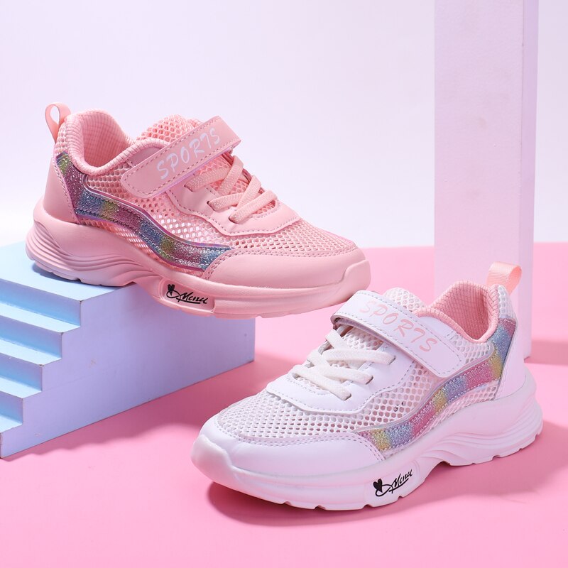 Summer Children's Sports Shoes Mesh Breathable Casual Children's Running Shoes Girls Soft Shoes Comfortable Sports Shoes