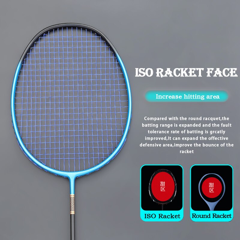 5U 75G Full Carbon Fiber Strings Badminton Rackets Light Weight Training Racquet High Tension 22-30LBS G5 Bags
