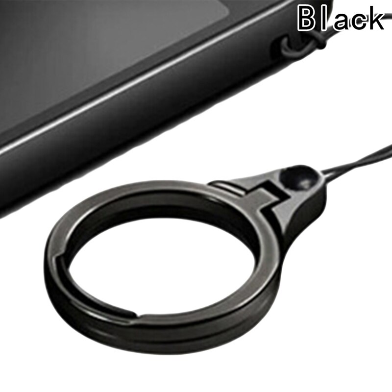 Lanyard Strap Telefoon Ring Bureau 2 In 1 Grip Houder Metalen Water Telefoon Ondersteuning Telefoon Stand Desktop Mobiele Telefoon Ring houder: BK