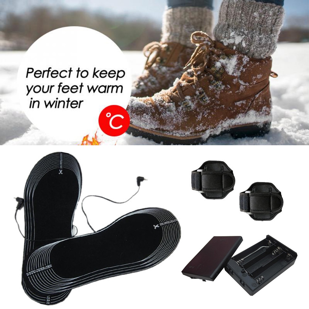 Semelles Chauffantes Rechargeables Pour Adultes - Noir - Pour Sports D'Hiver - Réutilisables