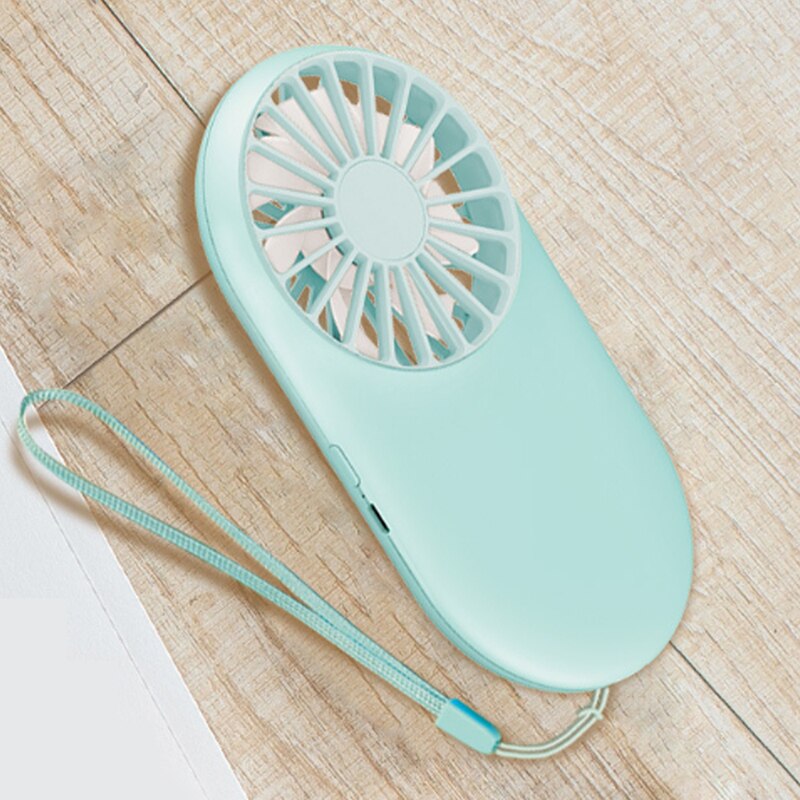 Opselve mønsterlomme små blæsere usb opladelige mini-hold blæsere udendørs bringe bærbar mini blæser luftkøler ventilador: Blå