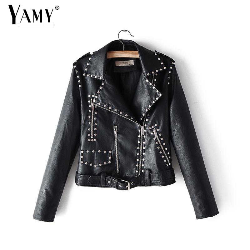 Chaqueta de cuero negro de piel de imitación de cuero de manga larga de motociclista de mujer chaquetas y abrigos casuales chaquetas cuero mujer