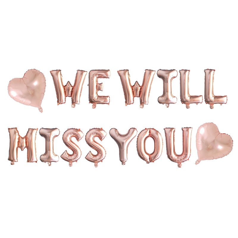 Rose Gold Glitter 'Miss You Already' Banner - Farewell, Retirement, Going Away Party Decorations - View #5