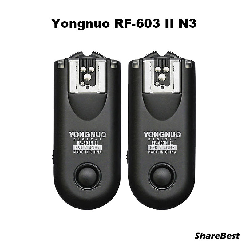 Yongnuo-disparador de Flash RF-603 II N1, RF603 II RF 603 II, 2 transceptores para Nikon D800 D800E D700 D300 D810 D200 D4 D4s D5: Two Transceiver