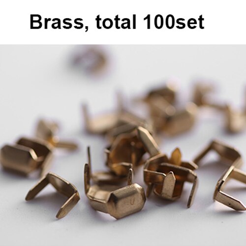 WUTA 100 set Solid Brass Leather Staples Copper Belt Loops Fastener Holder Strips Connector Holder Belt Clip Keeper Leathercraft: Brass