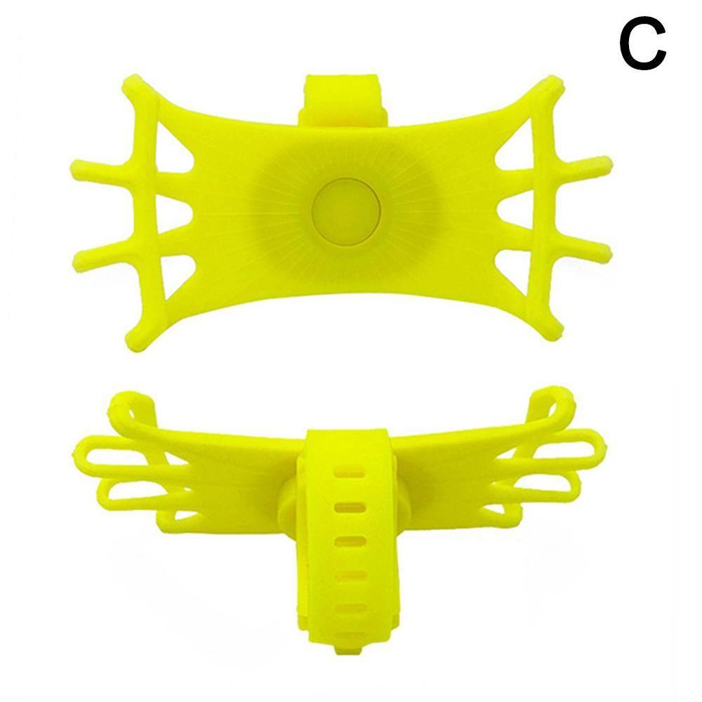 Soporte Universal para manillar de bicicleta de motocicleta soporte de teléfono de silicona para montar se puede girar montaje de coche: YELLOW
