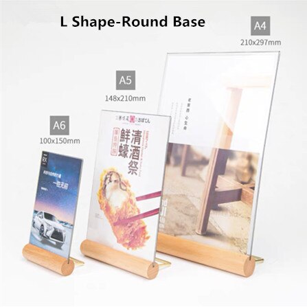 A5 Clear Heavy Duty Acrylic Sign Holder Picture Frame for Paper Restaurant Table Menu Card Display Stand: 7