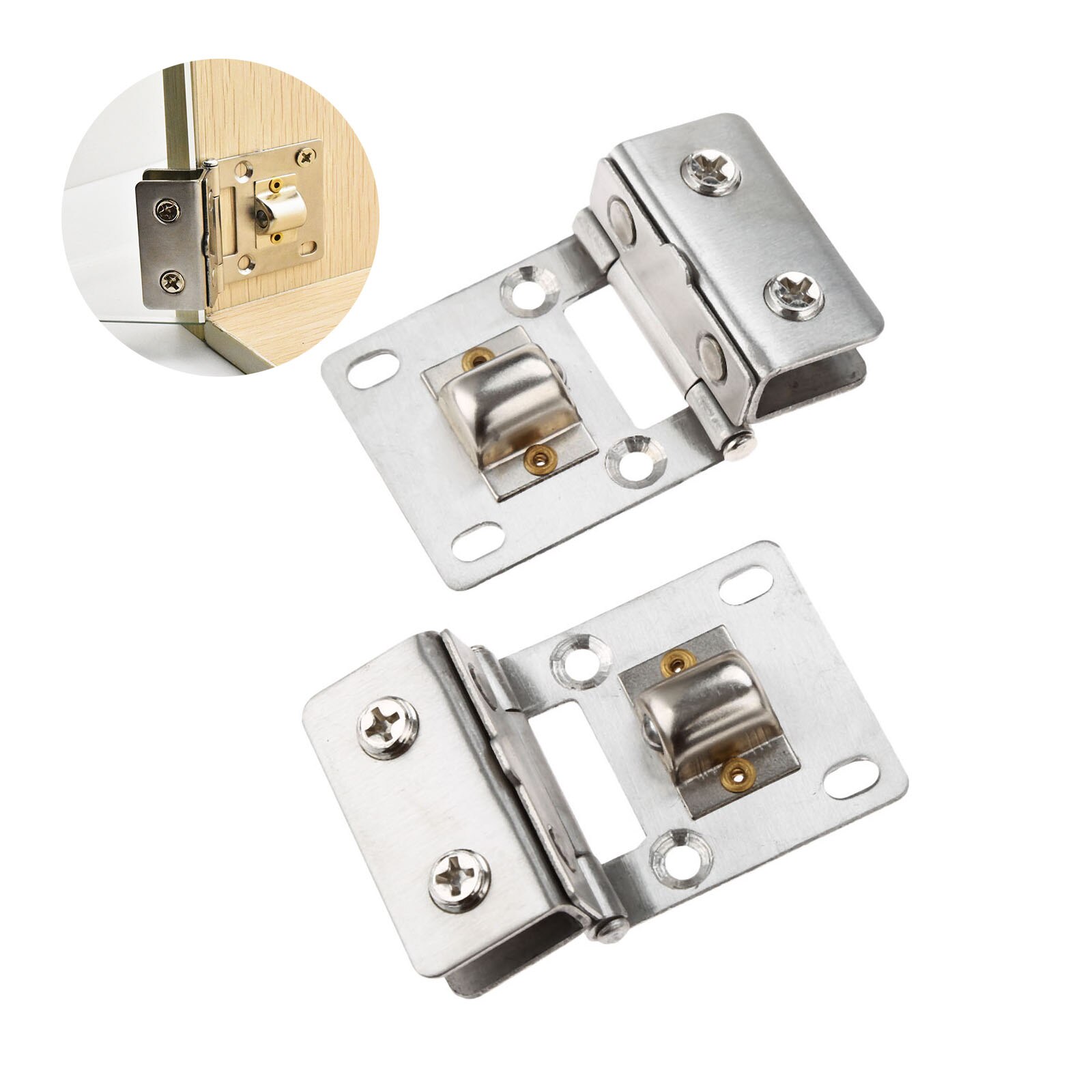 Pince pour charnière de porte en verre, 2 pièces, en acier inoxydable, pour charnière de meuble en verre épais de 5 à 8mm