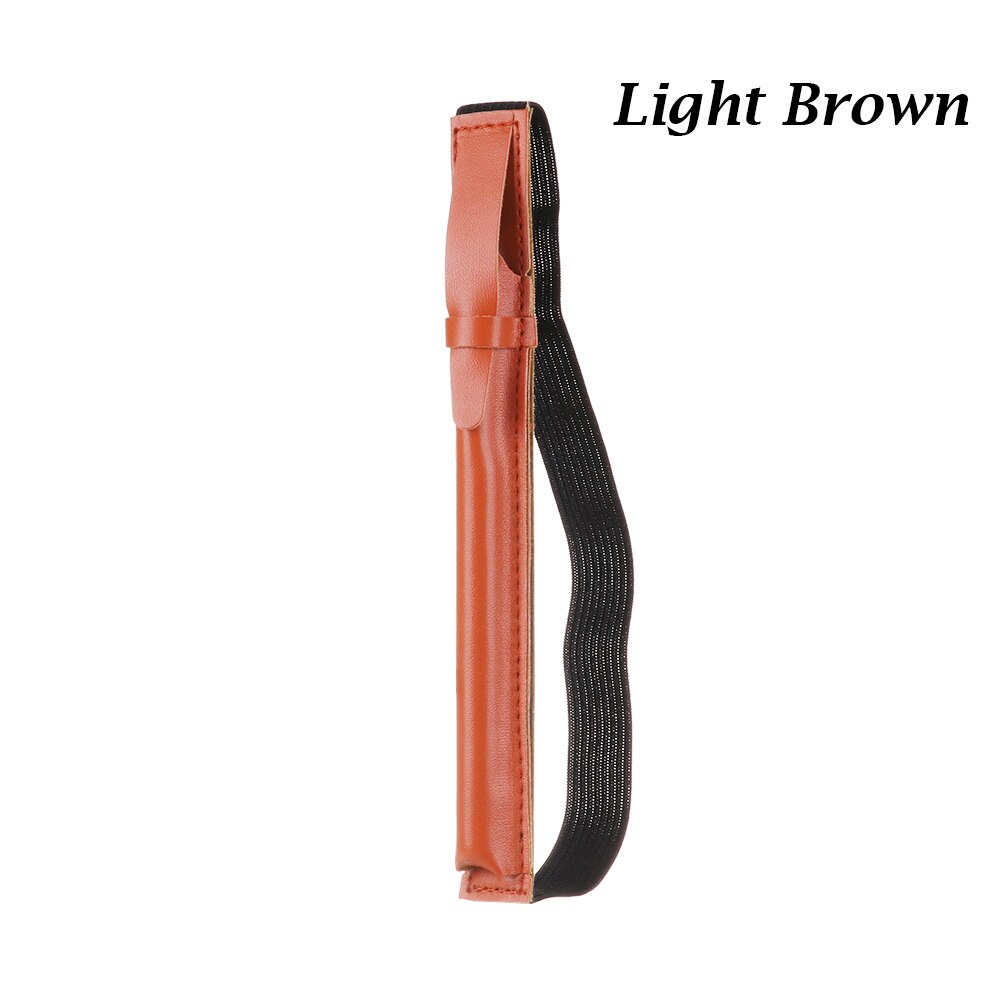 Portable Leather Stylu Pen Case Touch Screen Pen Cover Tablet Pen Holder Protective Sleeve Case Pouch for IPhone iPad: light brown