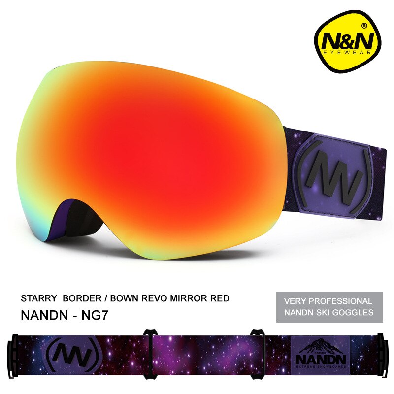 Professionelle Männer Frauen Ski Brille 2 Doppel Objektiv Anti-Nebel groß Sphärische Ski Brille Schnee Brille: Farbe 3