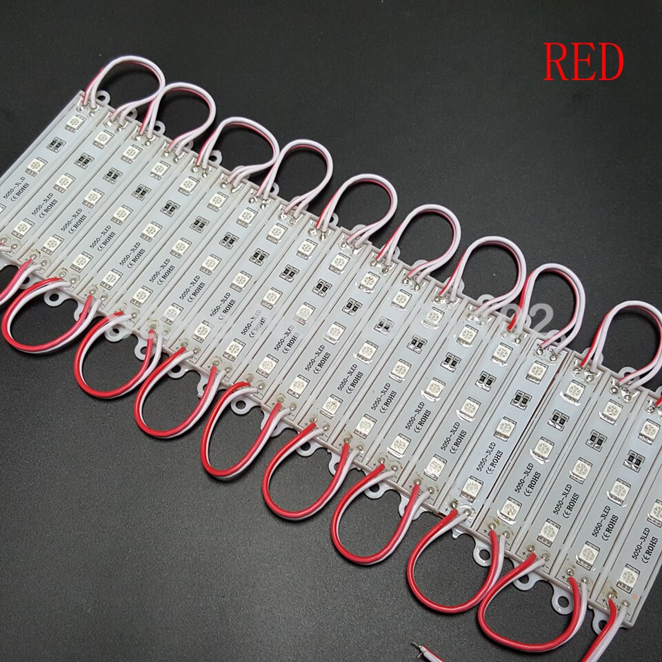 20pcs IP65 5050 3 LED Module Waterproof Warm White,White,RGB Injection Molding Light for DC 12V