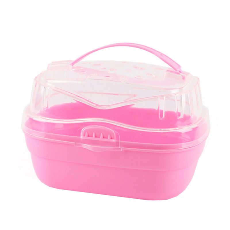 Caja de transporte para hámster, transportadora de mascotas pequeña, portátil, casa de vacaciones para ratón H55A