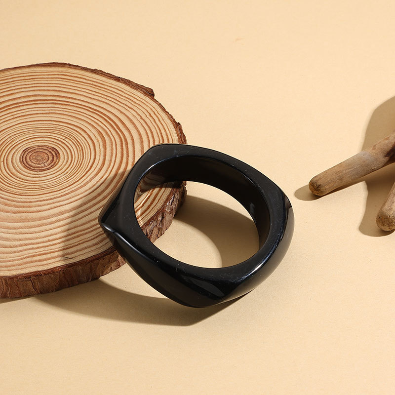 Geometrische acryl manchetarmbanden, armbanden voor dames, brede eenvoudige harsarmbanden, sieraden: Warm stempelen