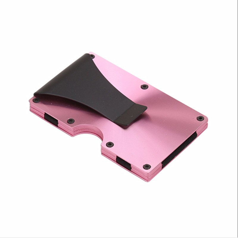 ZOVYVOL Unisex Metal Card ID Holder RFID Slim Business Card Holders Card Holder Automatic Brand Famous Credit Card Holder: X11D-Pink