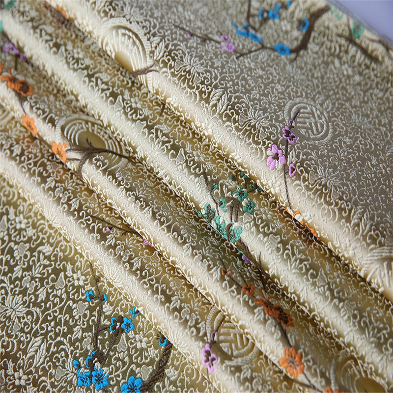 Silke stof brokade stærk densitet top trendy jacquard silke stof til dame håndtasker pose pung: 4