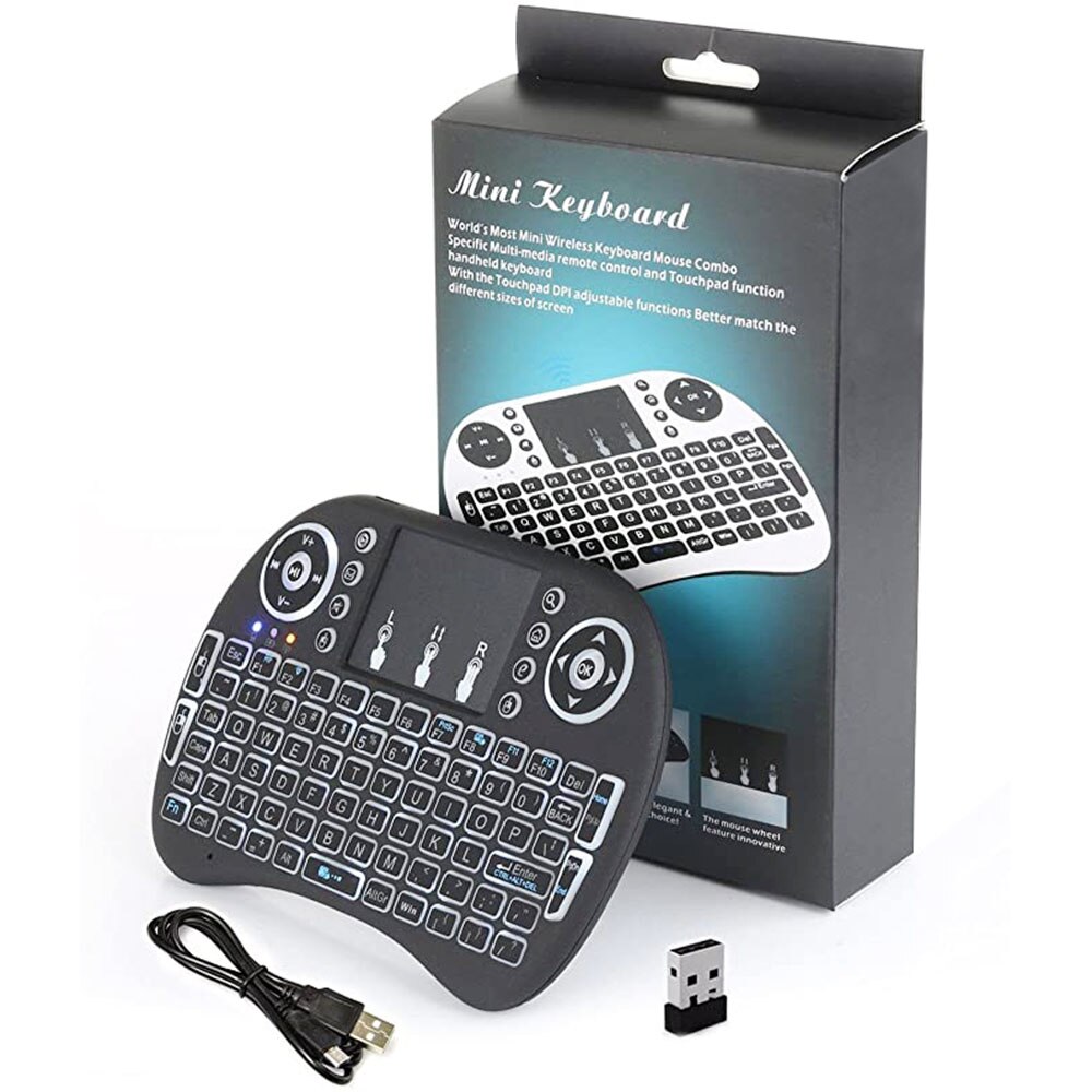 Raspberry Pi 4 LED Backlit Mini 2.4G Wireless Keyboard, Air Mouse For Raspberry Pi 4 Model B / 3 Model B /3B/4B