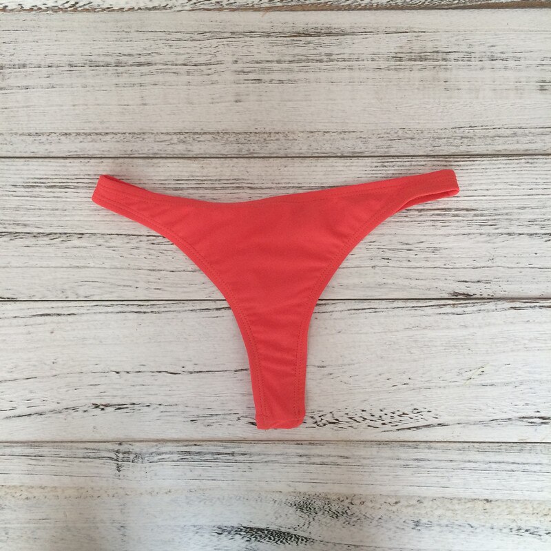 Solid string bikini underbukser brasiliansk badetøj tanga badedragt trusser badedragt bund bikini badetrusser parte de abajo bas: Fem