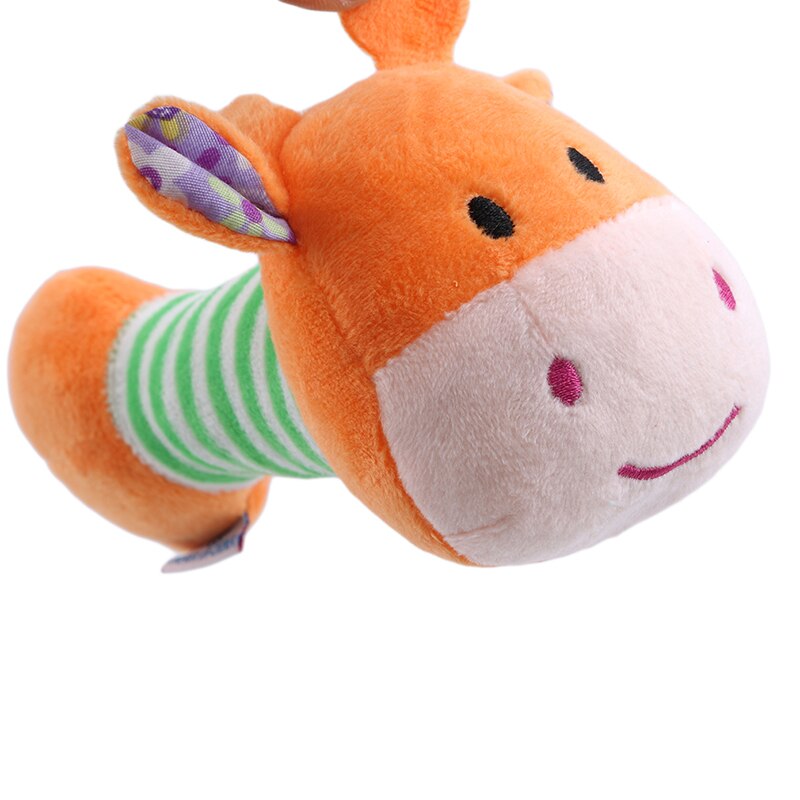 Neugeborenen Rassel Spielzeug 0-1 Jahre Alte Baby Cartoon Tiere Bett Glocke Plüsch Hand Infant Spielzeug