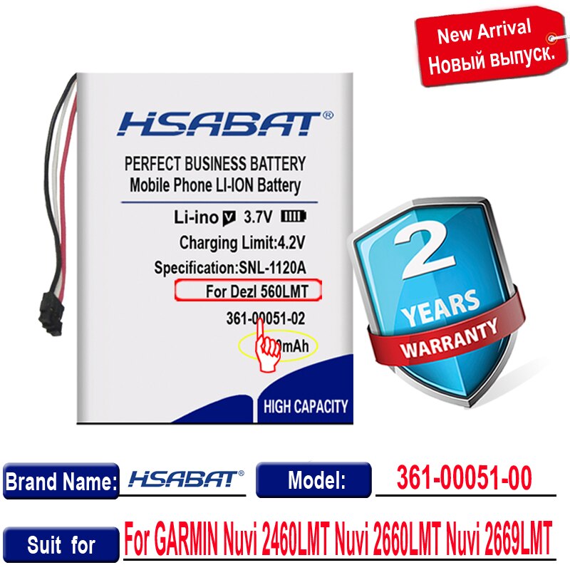 Batería para Garmin Dezl 560LMT, Dezl 560LT, Dezl 650LM, SAT NAV, nuvi 52LM, herramientas gratuitas, 361-00051-02 100%