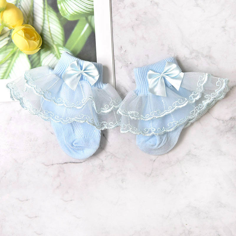 10 paires/lot coton bébé fille princesse dentelle volants chaussettes enfants cheville chaussettes pour robe de Ballet