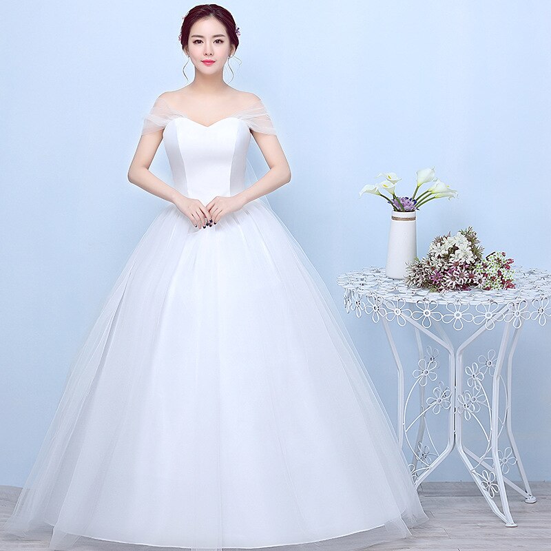 Princess Ivory Wedding Dress Ball Gown Sweetheart Off Shoulder Bridal Gown With Lace Back Vestido De Noiva Mariage: 14
