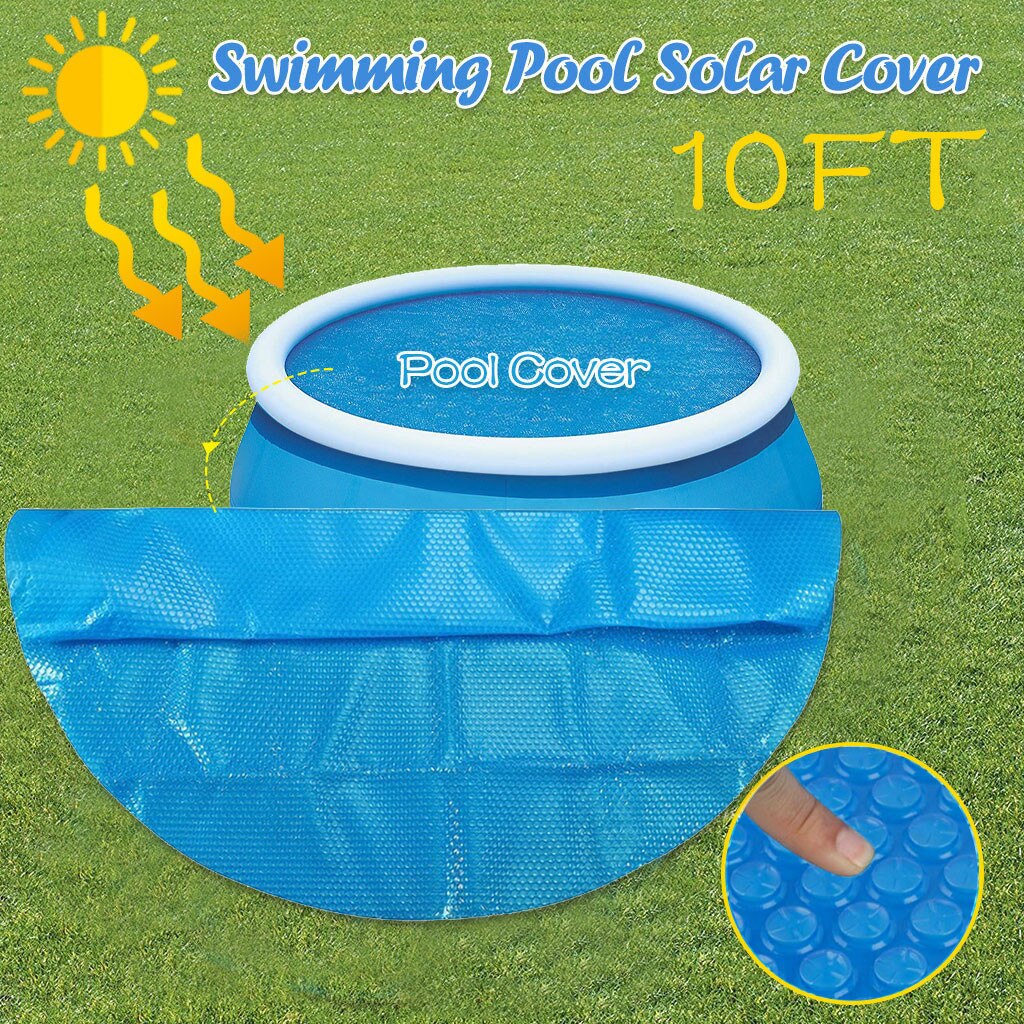 5/6/8/10ft Round Swimming Paddling Pool Cover Inflatable Round Swim Pool UV-resistant Waterproof Dustproof Cover with Rope