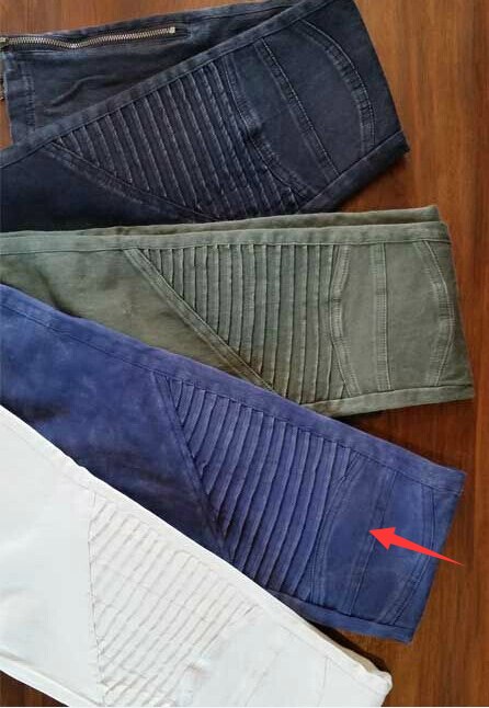 Europa Amerika Moto Biker Jeans Vrouwen Katoen Gewassen Vintage Geplooide Potlood Broek Femme Rits Hoge Elasticiteit Skinny Broek: Blauw / S