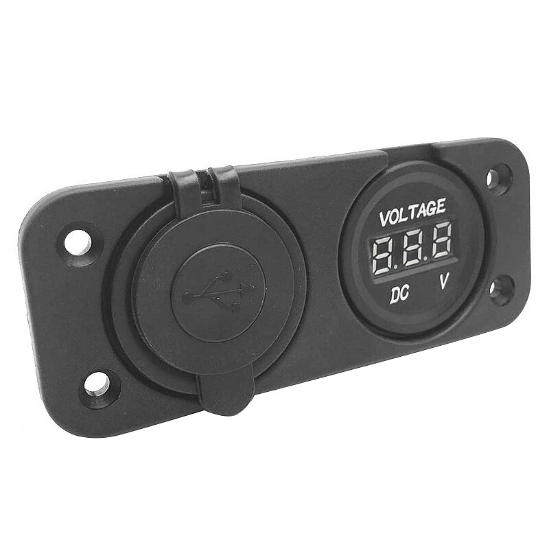 12v/24v auton veneen kaksois-usb-laturin pistorasia jännite led volttimittari meripaneelin auton modifikaatio