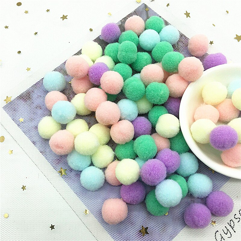Multi size mix färg pompoms päls hantverk gör det själv mjuka pom poms bollar bröllop dekor lim på tyg tillbehör 8/10/15/20/25/30mm 20g