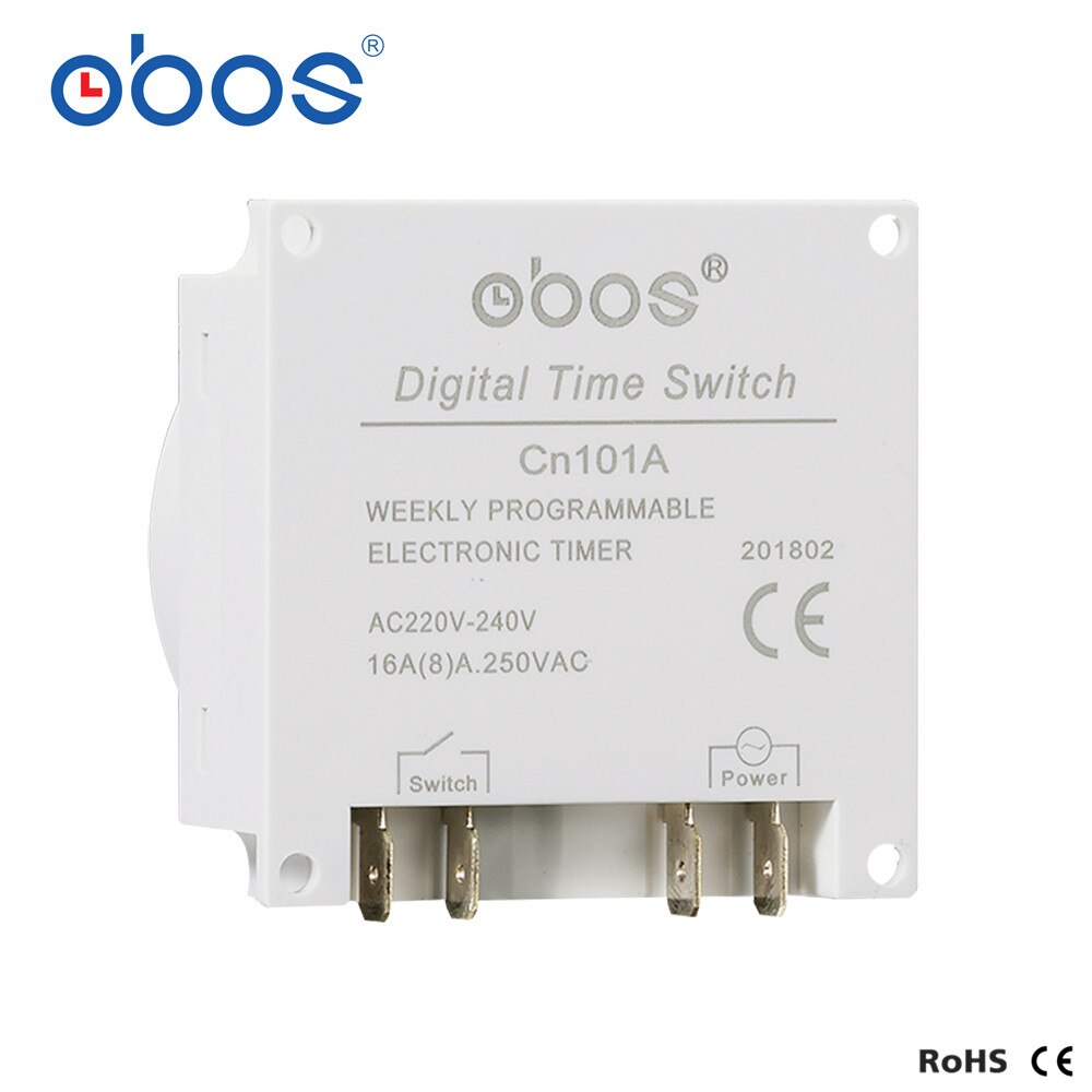 OBOS CN101A AC 220V 230V 240V Digital LCD Power Timer Programmable Time Switch Relay 16A timers CN101 timer DC12V DC24V