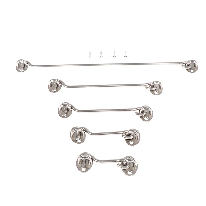 7 Size Stainless Steel Privacy Hook And Eye Latch Solid Thicken Barn Door Latch