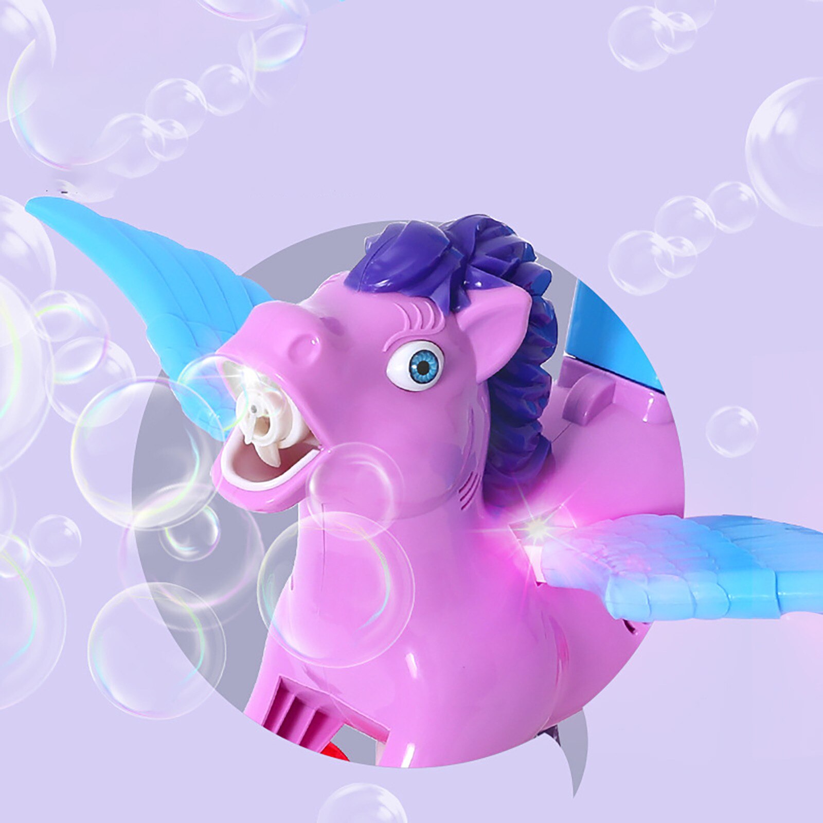 Bubble Machine Music Light Push Toy Bubble Maker Bubble Solution(110ml)