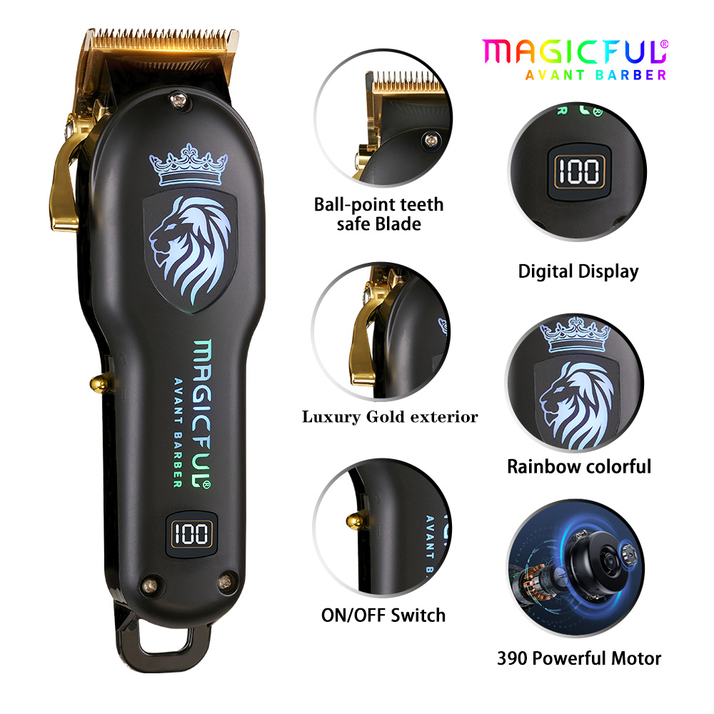 MAGICFUL Professionele Tondeuse Oplaadbare Elektrische Trimmer Voor Mannen Baard Kids Kapper Snijmachine Kapsel Machine