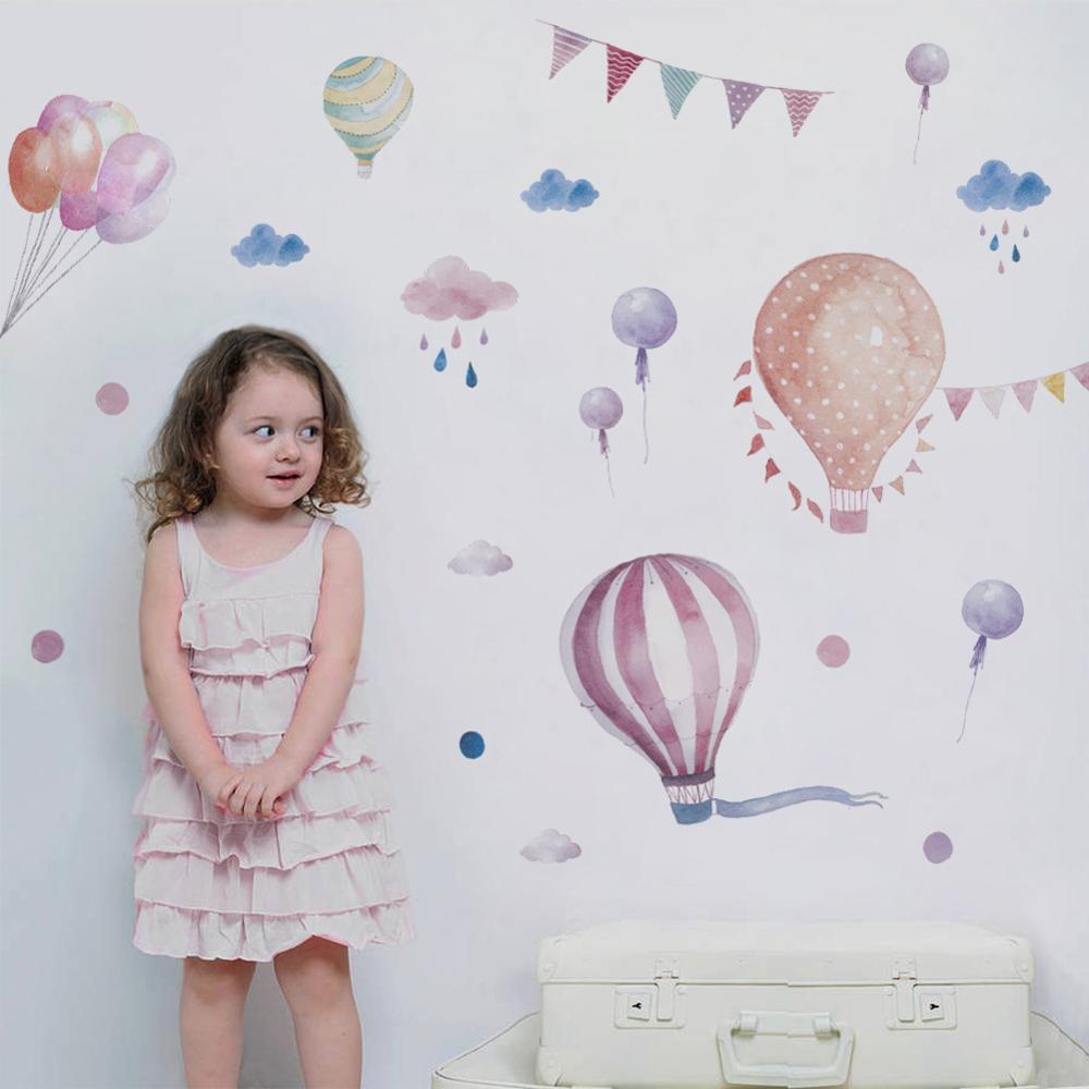 Baby färgglada ballonger dekoration för barn baby rum inredning pvc väggmålning väggdekaler barnkammare klistermärken hem tapet dekoration: Zy890