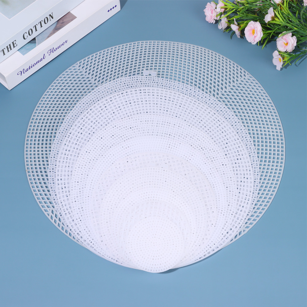 Round Grid Board for Weaving Bag Plastic Knitting Helper Knit Sheet Easy Knitting Accessories DIY Hand Bag White Net Cover