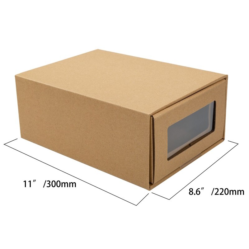 1pc Thickened Kraft Cardboard Box Drawer Shoebox Space Saving Storage Organizer Container Box Sports Shoes High Heels Holder: for flats